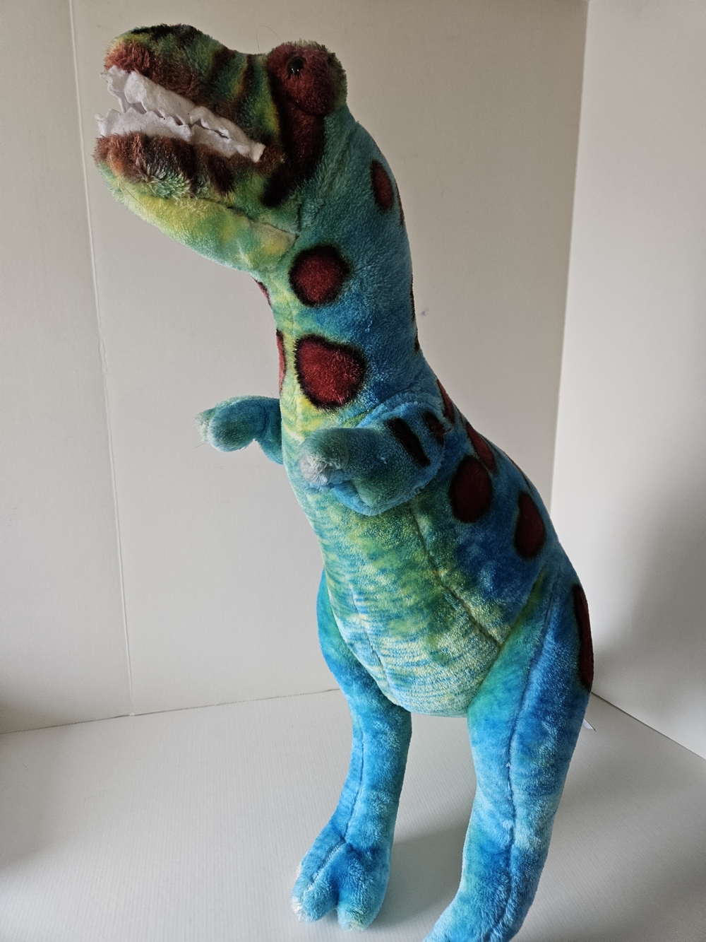 Melissa & Doug Blue and Green Plush Dinosaur with Red Accents